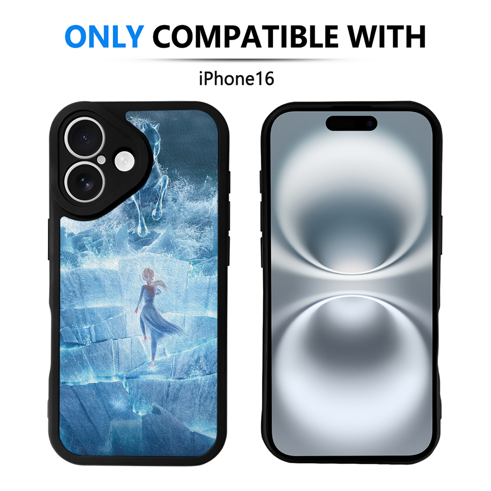（画像用） アナと雪の女王 アンナ エルサ Frozen Anna Elsa 【iPhone 16シリーズ対応】シリコンスマホケース（レザー調） 材質：シリコン
